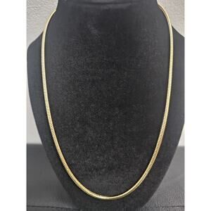 Gold plated Snake Chain Necklace 20in 3.1mm with Velvet Pouch